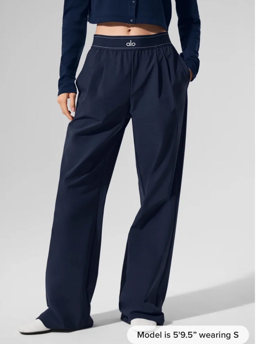 ALO Yoga Navy Suit Up Trouser - Dark Blue